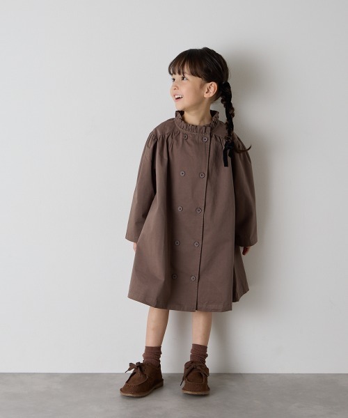 riziere(リジェール)の「ダブルボタンフリルカラーワンピースコート(その他アウター・キッズ・アッシュブラウン/ベージュ・90/100/110/120/130/140/150)」の8枚目の写真