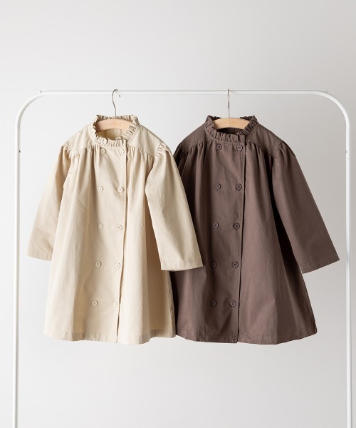 riziere(リジェール)の「ダブルボタンフリルカラーワンピースコート(その他アウター・キッズ・アッシュブラウン/ベージュ・90/100/110/120/130/140/150)」の11枚目の写真