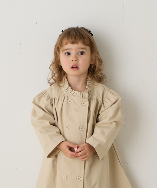 riziere(リジェール)の「ダブルボタンフリルカラーワンピースコート(その他アウター・キッズ・アッシュブラウン/ベージュ・90/100/110/120/130/140/150)」の5枚目の写真
