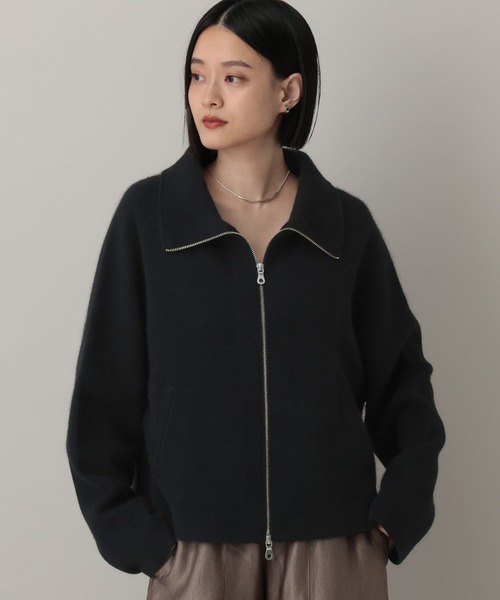 eLLaブラック ニットブルゾン ラクーンニットブルゾン（ブルゾン）｜A part by（アパートバイ）の