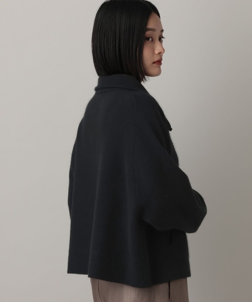 A part by(アパートバイ)の「ラクーンニットブルゾン(ブルゾン・レディース・ベージュ/ライトグレー/ブラック・FREE)」の6枚目の写真