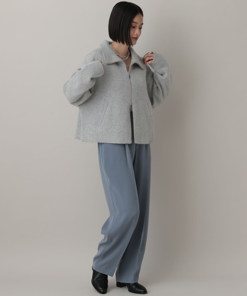 A part by(アパートバイ)の「ラクーンニットブルゾン(ブルゾン・レディース・ベージュ/ライトグレー/ブラック・FREE)」の9枚目の写真