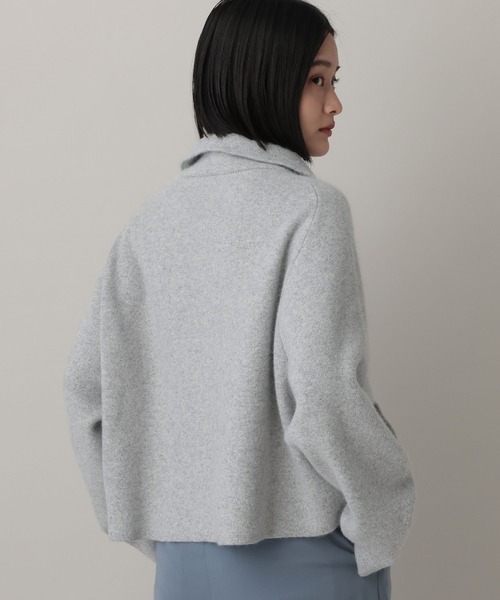 A part by(アパートバイ)の「ラクーンニットブルゾン(ブルゾン・レディース・ベージュ/ライトグレー/ブラック・FREE)」の10枚目の写真