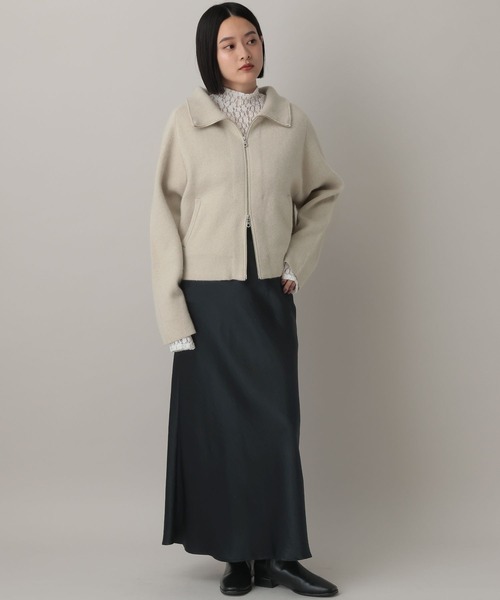 A part by(アパートバイ)の「ラクーンニットブルゾン(ブルゾン・レディース・ベージュ/ライトグレー/ブラック・FREE)」の13枚目の写真