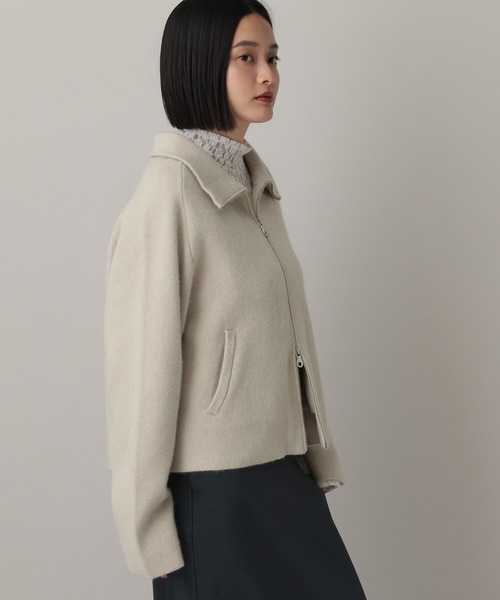 A part by(アパートバイ)の「ラクーンニットブルゾン(ブルゾン・レディース・ベージュ/ライトグレー/ブラック・FREE)」の15枚目の写真