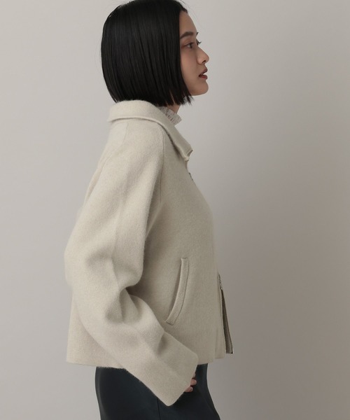 A part by(アパートバイ)の「ラクーンニットブルゾン(ブルゾン・レディース・ベージュ/ライトグレー/ブラック・FREE)」の16枚目の写真