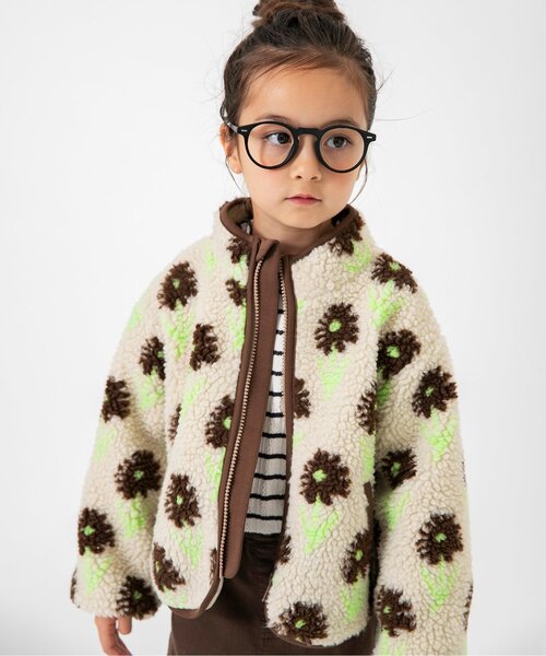 BREEZE（ブリーズ）の「【ジュニア対応】girlsボアジャケット（ブルゾン・キッズ・ブラウン/ピンク・80/90/100/110/120/130/140）」の2枚目の写真