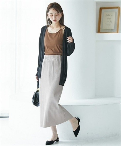 nissen(ニッセン)の「綿混シンプルトッパーニットカーディガン(カーディガン/ボレロ・レディース・ボルドー/ブラック/ブルーグリーン/グレイッシュベージュ/杢グレー・S/M/L/LL)」の8枚目の写真