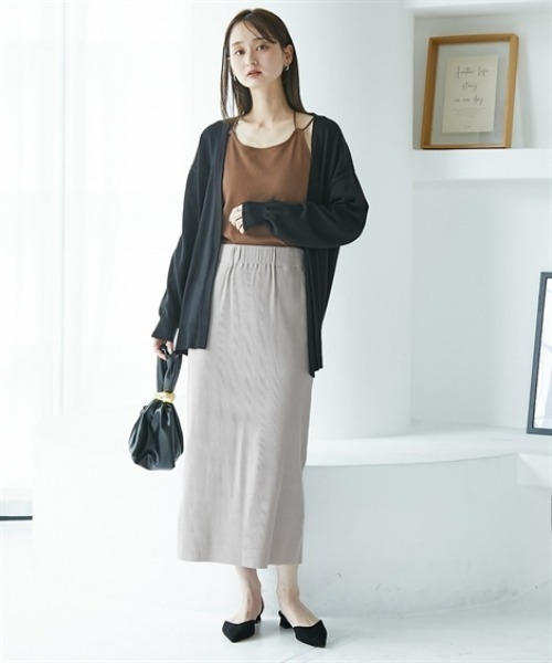 nissen(ニッセン)の「綿混シンプルトッパーニットカーディガン(カーディガン/ボレロ・レディース・ボルドー/ブラック/ブルーグリーン/グレイッシュベージュ/杢グレー・S/M/L/LL)」の9枚目の写真