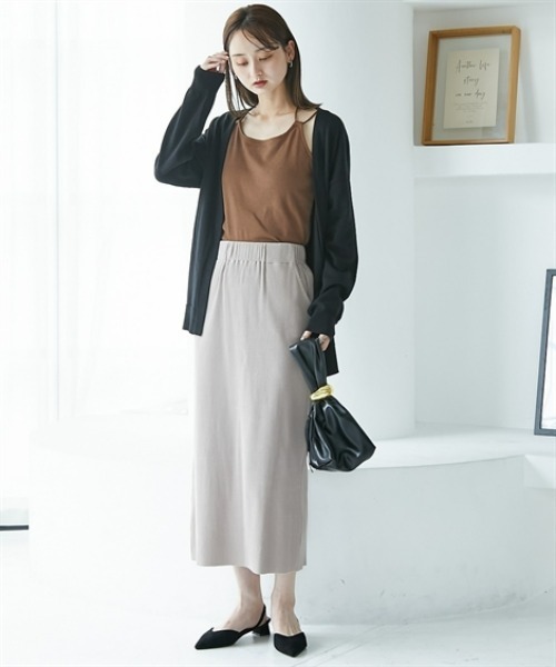 nissen(ニッセン)の「綿混シンプルトッパーニットカーディガン(カーディガン/ボレロ・レディース・ボルドー/ブラック/ブルーグリーン/グレイッシュベージュ/杢グレー・S/M/L/LL)」の10枚目の写真