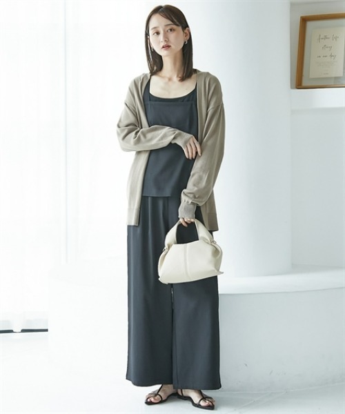 nissen(ニッセン)の「綿混シンプルトッパーニットカーディガン(カーディガン/ボレロ・レディース・ボルドー/ブラック/ブルーグリーン/グレイッシュベージュ/杢グレー・S/M/L/LL)」の16枚目の写真