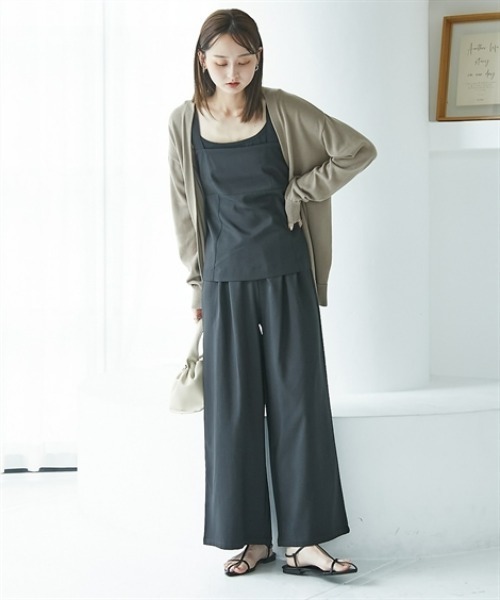 nissen(ニッセン)の「綿混シンプルトッパーニットカーディガン(カーディガン/ボレロ・レディース・ボルドー/ブラック/ブルーグリーン/グレイッシュベージュ/杢グレー・S/M/L/LL)」の18枚目の写真