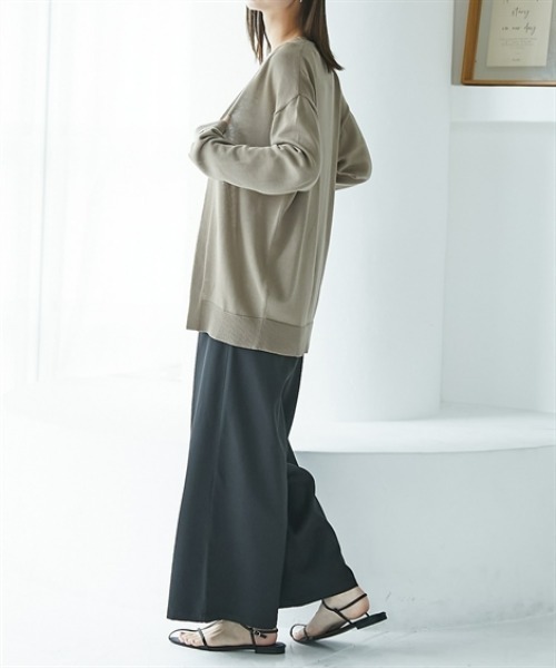 nissen(ニッセン)の「綿混シンプルトッパーニットカーディガン(カーディガン/ボレロ・レディース・ボルドー/ブラック/ブルーグリーン/グレイッシュベージュ/杢グレー・S/M/L/LL)」の20枚目の写真