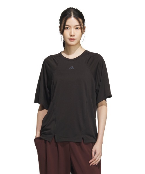 adidas(アディダス)の「アディダス adidas ラックスフロー ルーズフィット 半袖Tシャツ(Tシャツ/カットソー・レディース・ライラック/ブラック・M/L)」の2枚目の写真