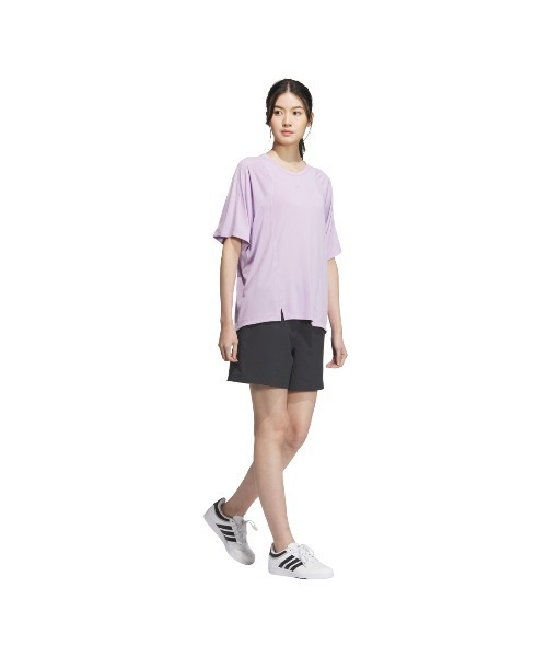 adidas(アディダス)の「アディダス adidas ラックスフロー ルーズフィット 半袖Tシャツ(Tシャツ/カットソー・レディース・ライラック/ブラック・M/L)」の5枚目の写真