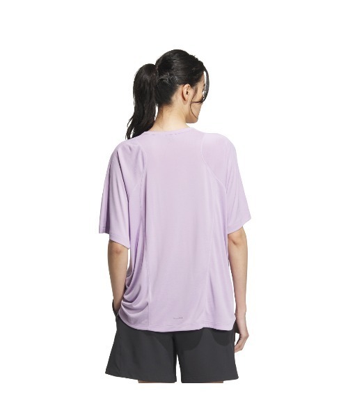 adidas(アディダス)の「アディダス adidas ラックスフロー ルーズフィット 半袖Tシャツ(Tシャツ/カットソー・レディース・ライラック/ブラック・M/L)」の3枚目の写真