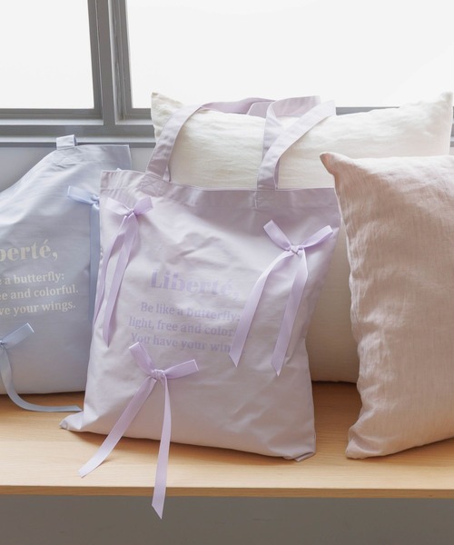 GLOBAL WORK(グローバルワーク)の「リボン付きトートBAG/603700(トートバッグ・キッズ・ミント/ライトパープル/オレンジ/ブラック/ライトブルー・FREE)」の4枚目の写真