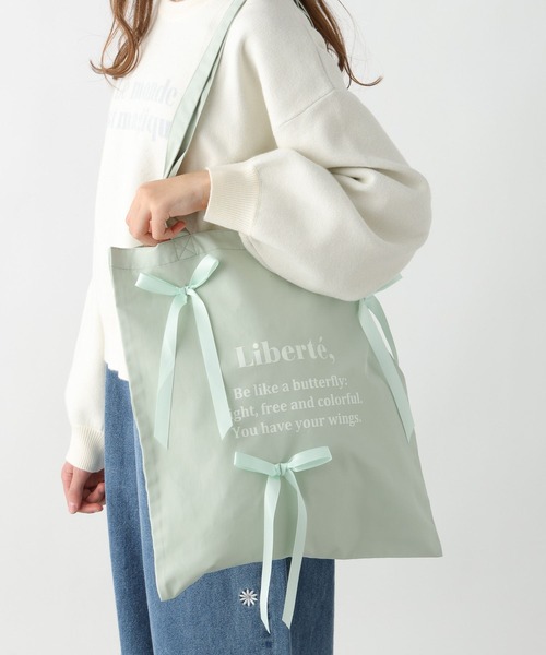 GLOBAL WORK(グローバルワーク)の「リボン付きトートBAG/603700(トートバッグ・キッズ・ミント/ライトパープル/オレンジ/ブラック/ライトブルー・FREE)」の3枚目の写真
