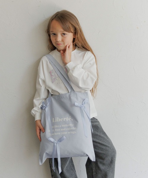 GLOBAL WORK(グローバルワーク)の「リボン付きトートBAG/603700(トートバッグ・キッズ・ミント/ライトパープル/オレンジ/ブラック/ライトブルー・FREE)」の9枚目の写真