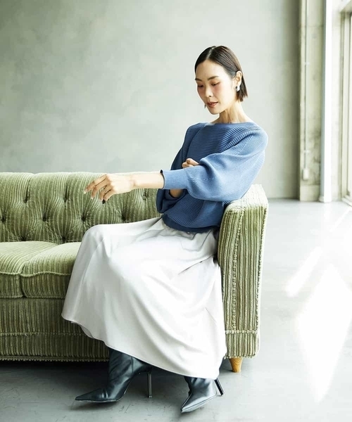 MICHEL KLEIN(ミッシェル・クラン)の「サテンマーメードスカート(スカート・レディース・オレンジ/ブラック・38)」の16枚目の写真