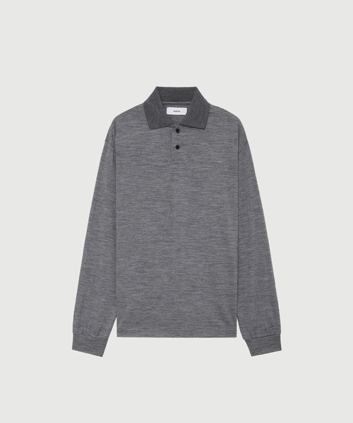 markaware(マーカウェア)の「【MARKA/マーカ】TWO BUTTON POLO L/S TEE(ニット/セーター・メンズ・ブラック/グレー・1/2)」の2枚目の写真