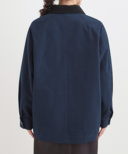 SHOO・LA・RUE（シューラルー）の「【S-LL】オーバーシルエットでこなれ感 襟コール カバーオール（ステンカラーコート・レディース・カーキ/ネイビー・04/03/02/01）」の13枚目の写真