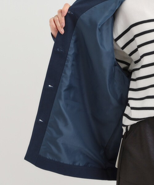 SHOO・LA・RUE（シューラルー）の「【S-LL】オーバーシルエットでこなれ感 襟コール カバーオール（ステンカラーコート・レディース・カーキ/ネイビー・04/03/02/01）」の18枚目の写真