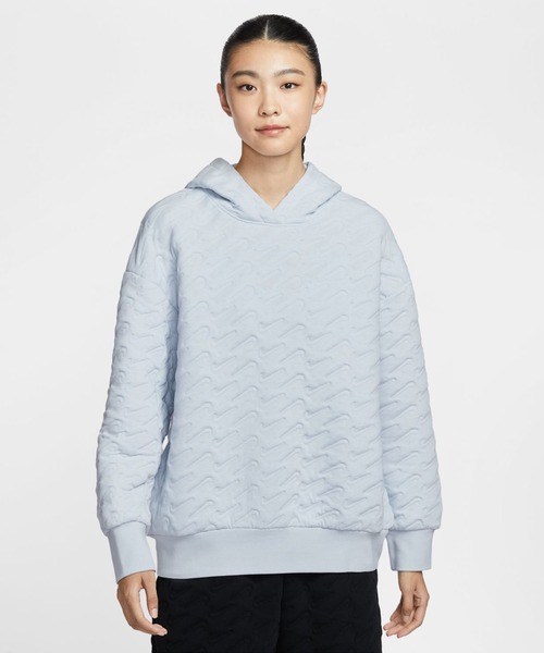 NIKE(ナイキ)の「ナイキ NIKE ナイキ NSW PHNX FLC LSE AOJ PO H(パーカー・レディース・グレー×ピンク/ブラック・S/M/L)」の1枚目の写真