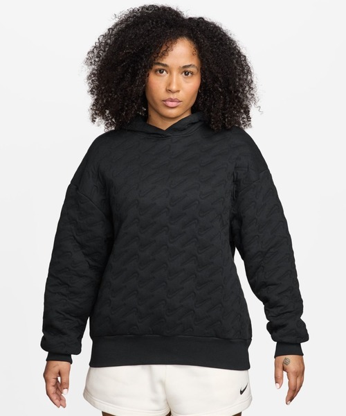 NIKE(ナイキ)の「ナイキ NIKE ナイキ NSW PHNX FLC LSE AOJ PO H(パーカー・レディース・グレー×ピンク/ブラック・S/M/L)」の2枚目の写真