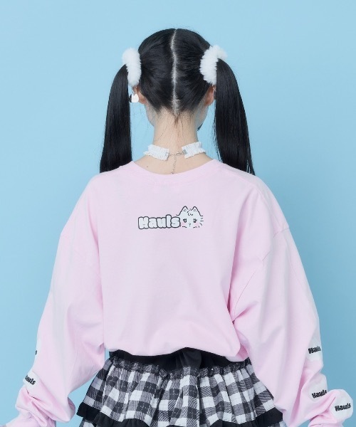 Hauls(ハウルズ)の「ドドーン!BIGロンTEE(Tシャツ/カットソー・レディース・ブラック/サックスブルー/ホワイト/ピンク・FREE)」の9枚目の写真
