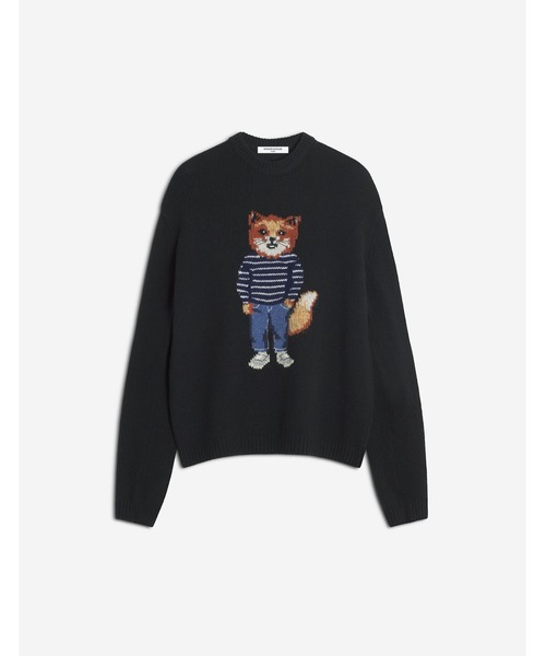 Maison Kitsune（メゾンキツネ）の「DRESSED FOX INTARSIA WOOL JUMPER（ニット/セーター・メンズ・ダークグレー/ブラック・XS/S/M/L/XL）」の2枚目の写真