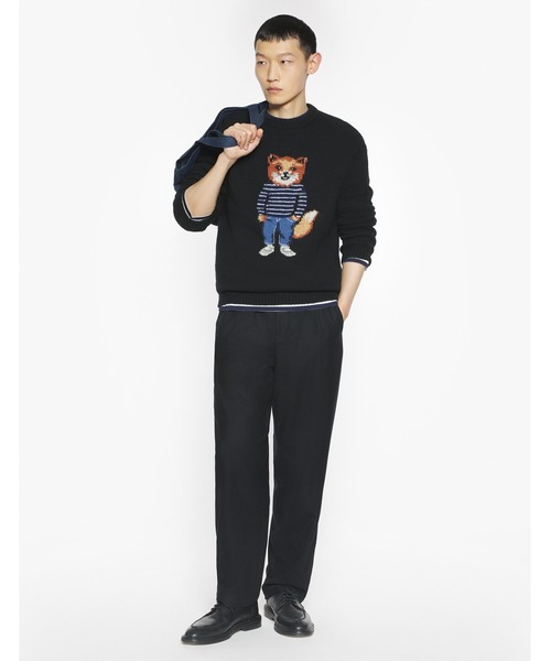Maison Kitsune（メゾンキツネ）の「DRESSED FOX INTARSIA WOOL JUMPER（ニット/セーター・メンズ・ダークグレー/ブラック・XS/S/M/L/XL）」の5枚目の写真