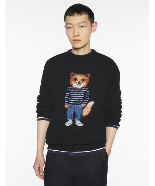 Maison Kitsune（メゾンキツネ）の「DRESSED FOX INTARSIA WOOL JUMPER（ニット/セーター・メンズ・ダークグレー/ブラック・XS/S/M/L/XL）」の7枚目の写真