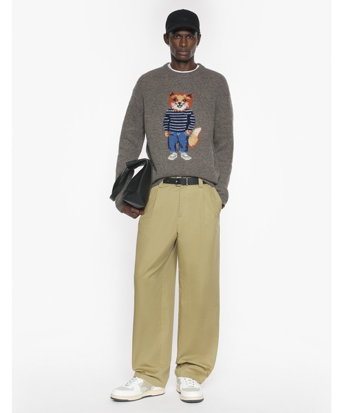 Maison Kitsune（メゾンキツネ）の「DRESSED FOX INTARSIA WOOL JUMPER（ニット/セーター・メンズ・ダークグレー/ブラック・XS/S/M/L/XL）」の11枚目の写真