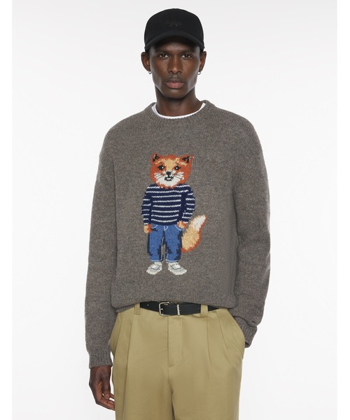 Maison Kitsune（メゾンキツネ）の「DRESSED FOX INTARSIA WOOL JUMPER（ニット/セーター・メンズ・ダークグレー/ブラック・XS/S/M/L/XL）」の13枚目の写真