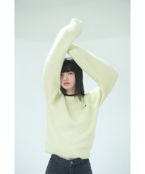 【新品未使用】Smyeon Name plate shaggy knit セール】Name plate shaggy knit/ネームプレート付きシャギーニット