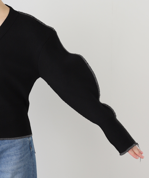 PROVOKE （プロヴォーク）の「PROVOKE/プロヴォーク コクーンスリーブカーデ PV-020035（カーディガン/ボレロ・レディース・チャコールグレー/ブラック・FREE）」の19枚目の写真