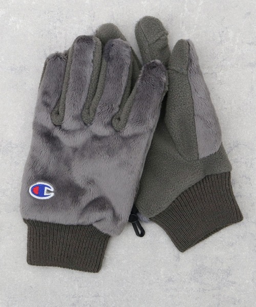 Champion(チャンピオン)の「5本指 シールボア グローブ 手袋 ダイレクトタッチ仕様(手袋・メンズ・チャコール/ブラック・FREE)」の2枚目の写真