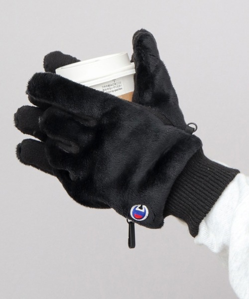 Champion(チャンピオン)の「5本指 シールボア グローブ 手袋 ダイレクトタッチ仕様(手袋・メンズ・チャコール/ブラック・FREE)」の1枚目の写真