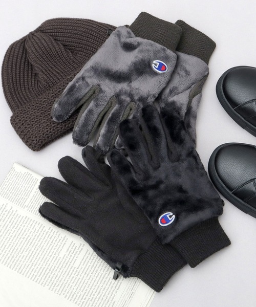 Champion(チャンピオン)の「5本指 シールボア グローブ 手袋 ダイレクトタッチ仕様(手袋・メンズ・チャコール/ブラック・FREE)」の6枚目の写真