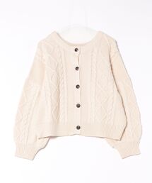 【豊富なカラー展開】2WAY ショート丈クルーカーディガン(BL)