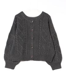 【豊富なカラー展開】2WAY ショート丈クルーカーディガン(BL)