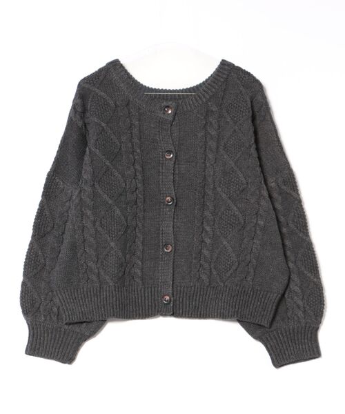 VIBGYOR（ヴィブジョー）の「【豊富なカラー展開】2WAY ショート丈クルーカーディガン(BL)（カーディガン/ボレロ・レディース・グレー/チャコールグレー/グリーン/レッド/ベージュ・FREE）」の2枚目の写真