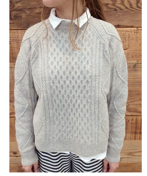 PUAL CE CIN（ピュアルセシン）の「９ＧケーブルクルーＮ　Ｐ／Ｏ（ニット/セーター・レディース・アイボリー/オートミール/グレー/ネイビー・FREE）」の14枚目の写真