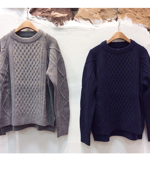 PUAL CE CIN（ピュアルセシン）の「９ＧケーブルクルーＮ　Ｐ／Ｏ（ニット/セーター・レディース・アイボリー/オートミール/グレー/ネイビー・FREE）」の10枚目の写真