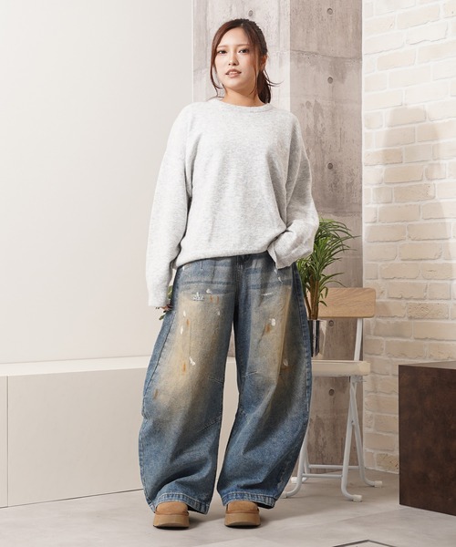 Laufer(ロイファー)の「【Laufer】クロップド ルーズ クルーニット / Cropped Loose Crew Neck Knit(ニット/セーター・メンズ・ブラック/アッシュ/グレー/ブルー・M/L)」の21枚目の写真