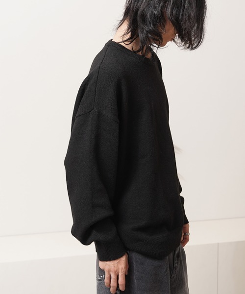 Laufer(ロイファー)の「【Laufer】クロップド ルーズ クルーニット / Cropped Loose Crew Neck Knit(ニット/セーター・メンズ・ブラック/アッシュ/グレー/ブルー・M/L)」の12枚目の写真