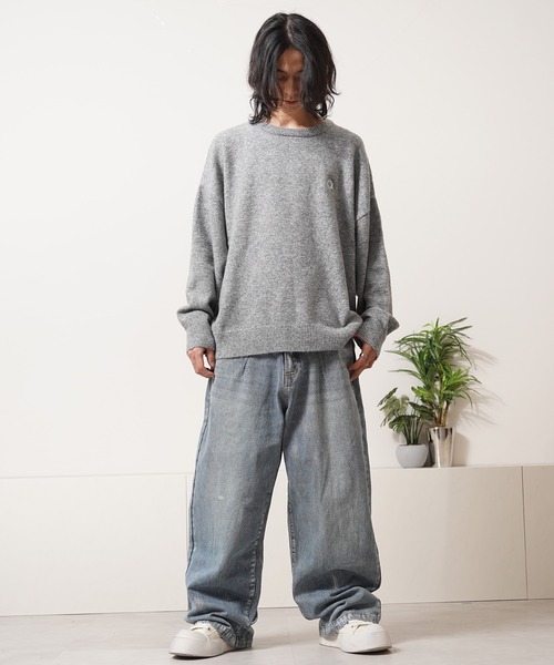 Laufer(ロイファー)の「【Laufer】クロップド ルーズ クルーニット / Cropped Loose Crew Neck Knit(ニット/セーター・メンズ・ブラック/アッシュ/グレー/ブルー・M/L)」の14枚目の写真