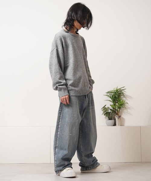 Laufer(ロイファー)の「【Laufer】クロップド ルーズ クルーニット / Cropped Loose Crew Neck Knit(ニット/セーター・メンズ・ブラック/アッシュ/グレー/ブルー・M/L)」の15枚目の写真