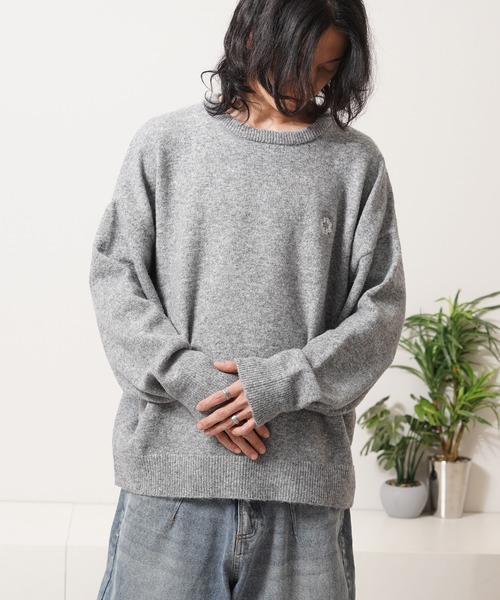 Laufer(ロイファー)の「【Laufer】クロップド ルーズ クルーニット / Cropped Loose Crew Neck Knit(ニット/セーター・メンズ・ブラック/アッシュ/グレー/ブルー・M/L)」の16枚目の写真